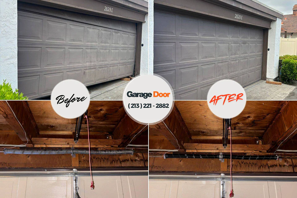 Before and after: garage door repair Point Roberts, WA